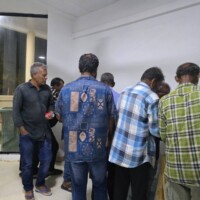Locals gathered to eat